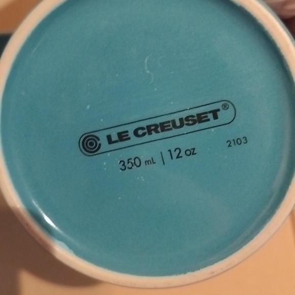 Set of 2 Le Creuset Teal Stoneware Mug. - Picture 3 of 4